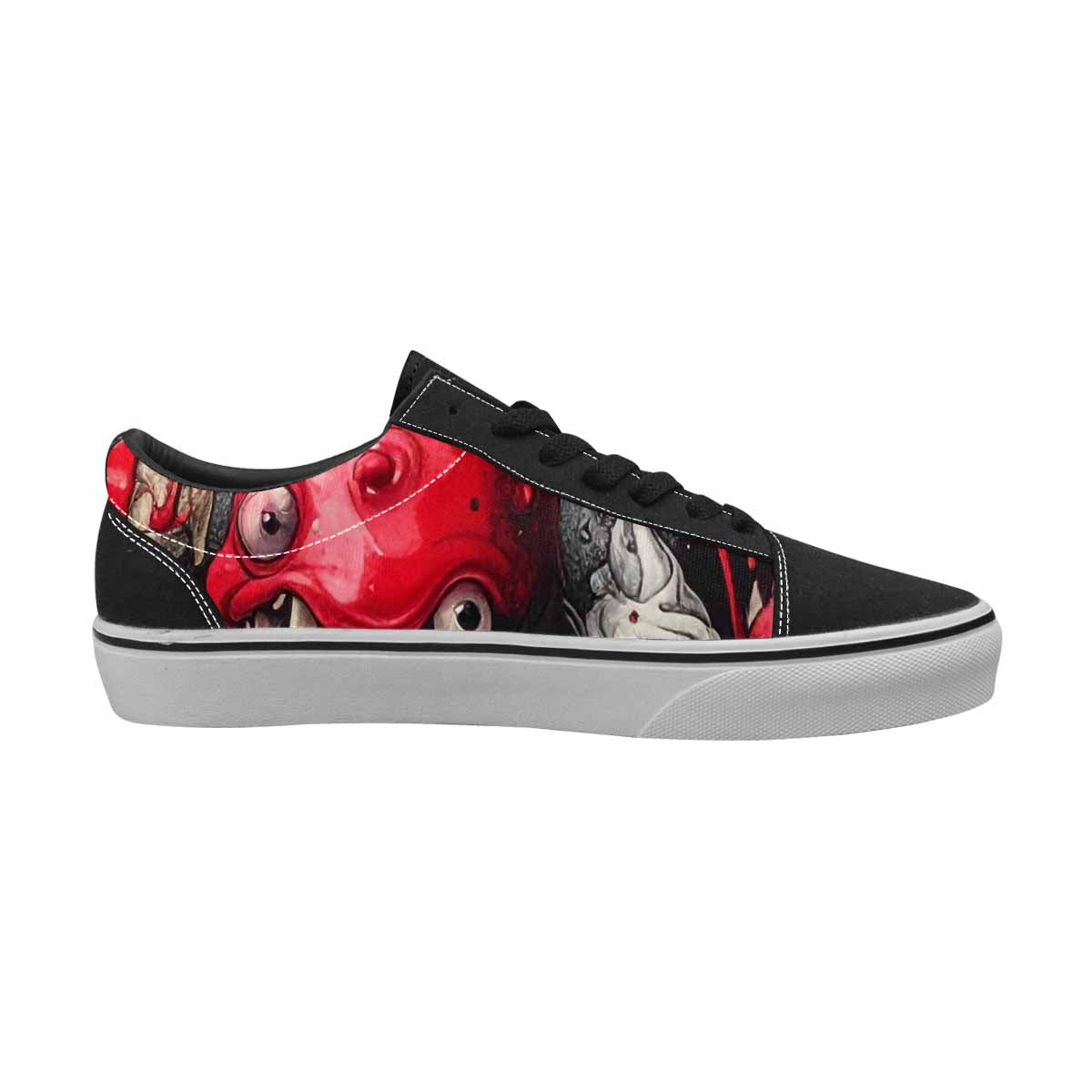 WOMEN'S Ice Cream Monsters (black Lace-Up Canvas Grunge Shoes