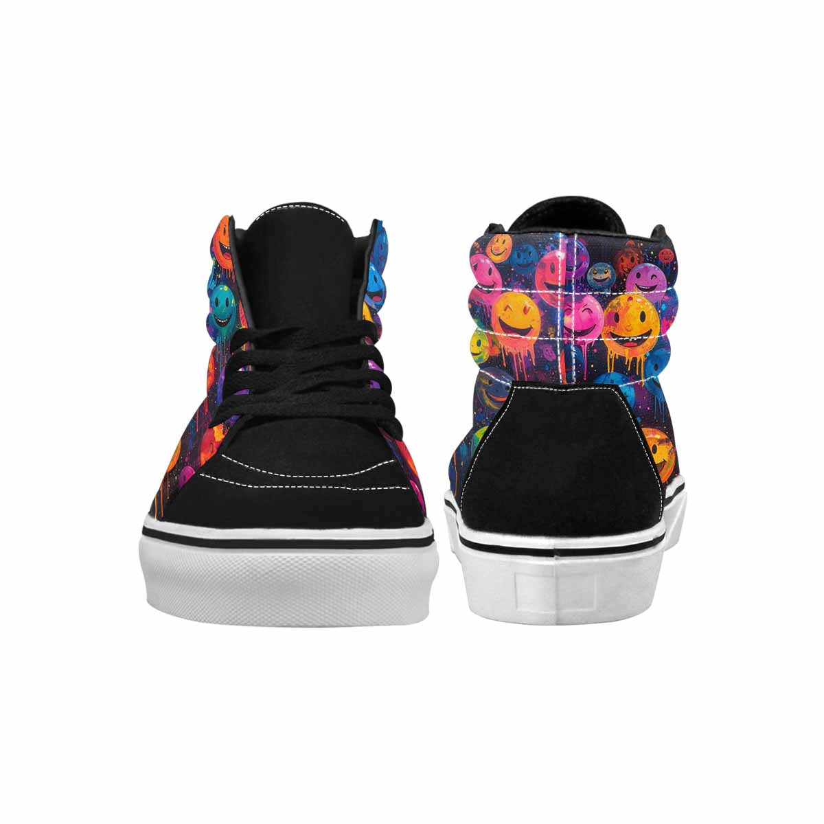 MEN'S Smiley Faces × Glow High Top Canvas Aesthetic Shoes