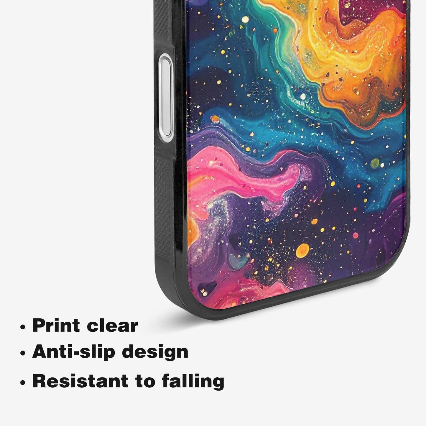 iPhone 16 Case — Galaxy Art Colorful Cosmic Dust Small, Custom Phone Case