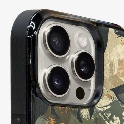 iPhone 15 Pro Max Case — Hunting Camouflage Pattern With Deer And, Custom Art Phone Cover