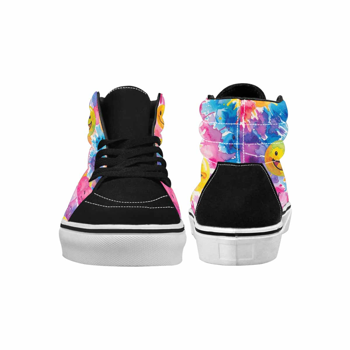 MEN'S Smiley Facessmiley Faces  High Top Canvas Neon Fantasy Shoes
