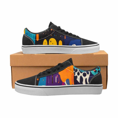 WOMEN'S Melting Aliens Lace-Up Canvas Melting Art Custom Sneakers