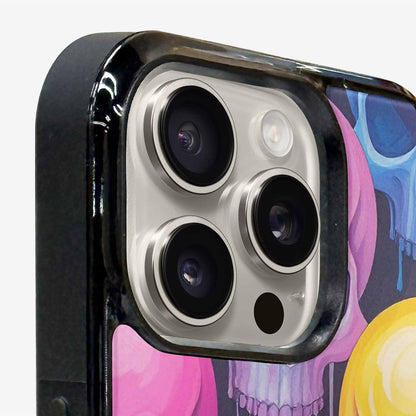 iPhone 15 Pro Max Case — Dripping Candy Skulls, Personalized Phone Case