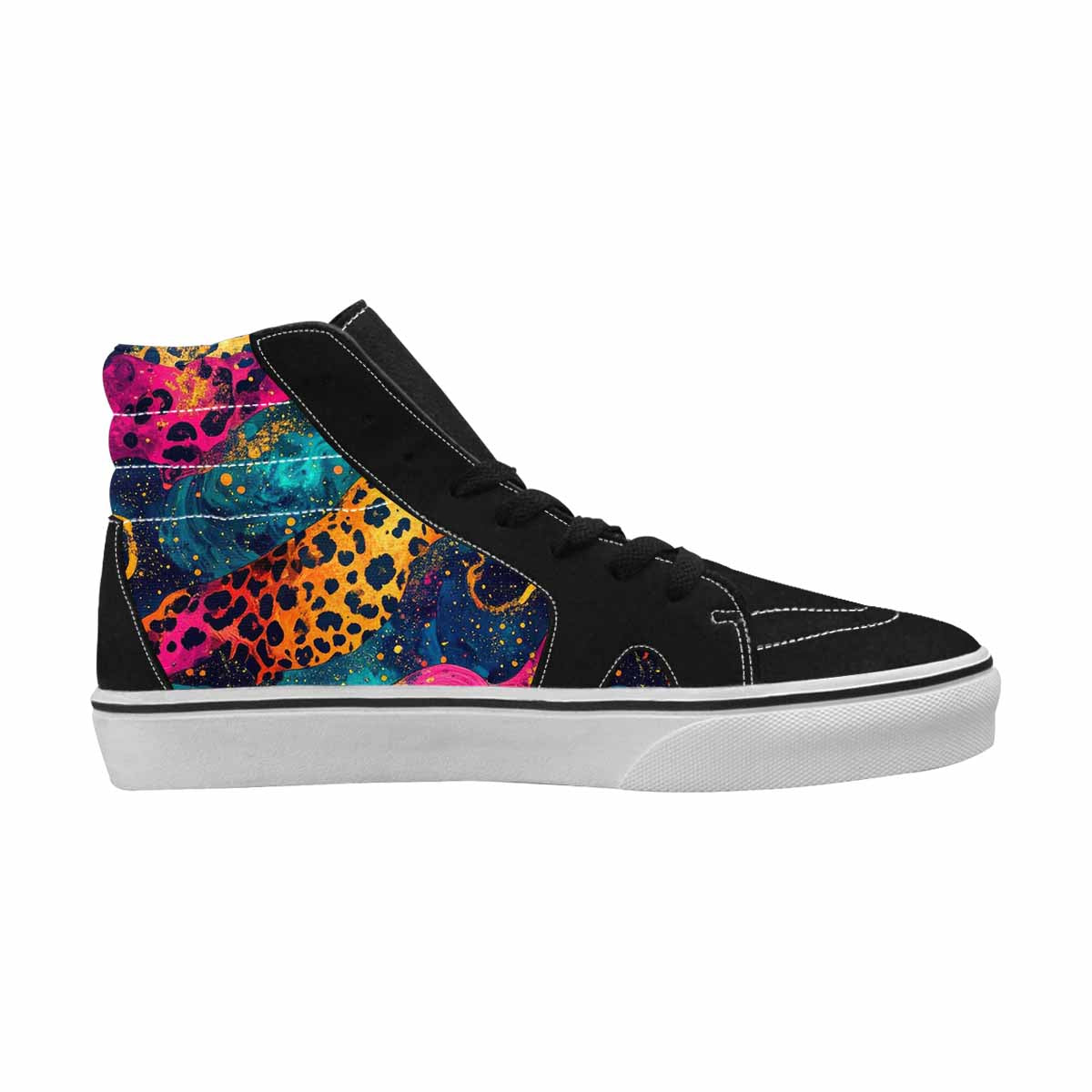 WOMEN'S Leopard Print Galaxy High Top Canvas Dark Academia Sneakers
