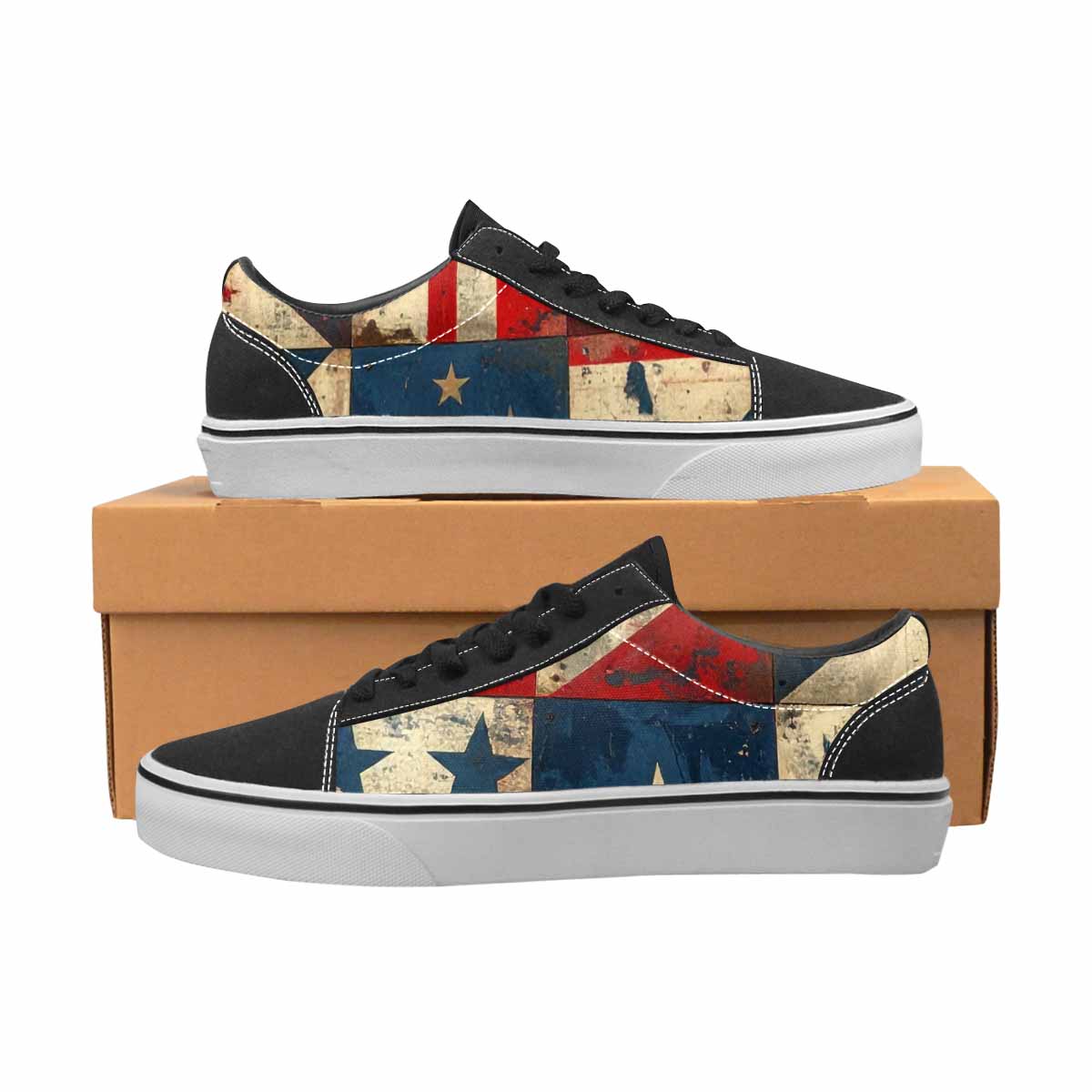 MEN'S American Flag Stars Canvas Lace-Up Surreal Sneakers