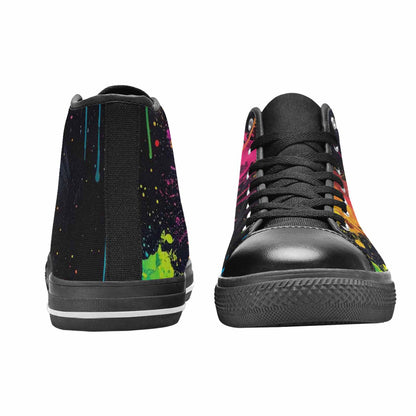 MEN'S Paint Splatter High Top Canvas Vibrant Chaos Sneakers