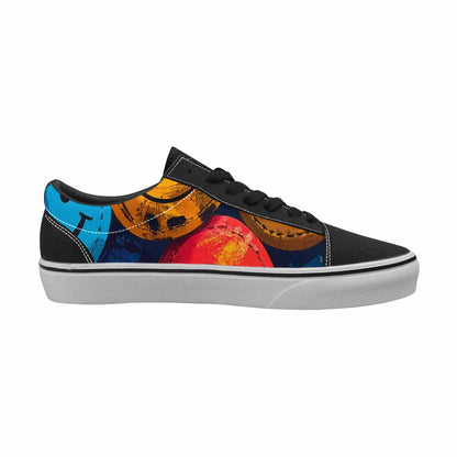 WOMEN'S Smiley Faces Lace-Up Canvas Neon Fantasy Shoes
