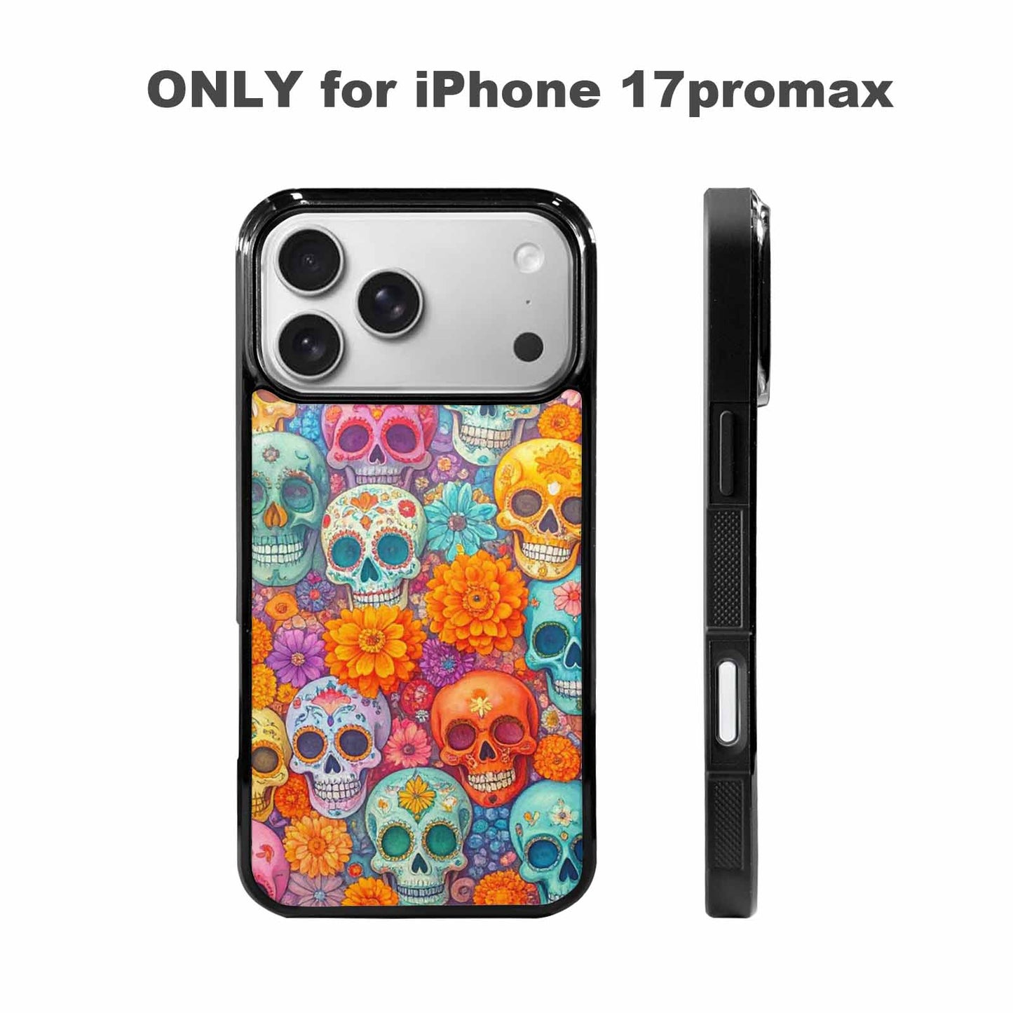 iPhone 17 Pro Max Case — Ornate Candy Color Skull Gothic Skulls, Personalized Phone Case