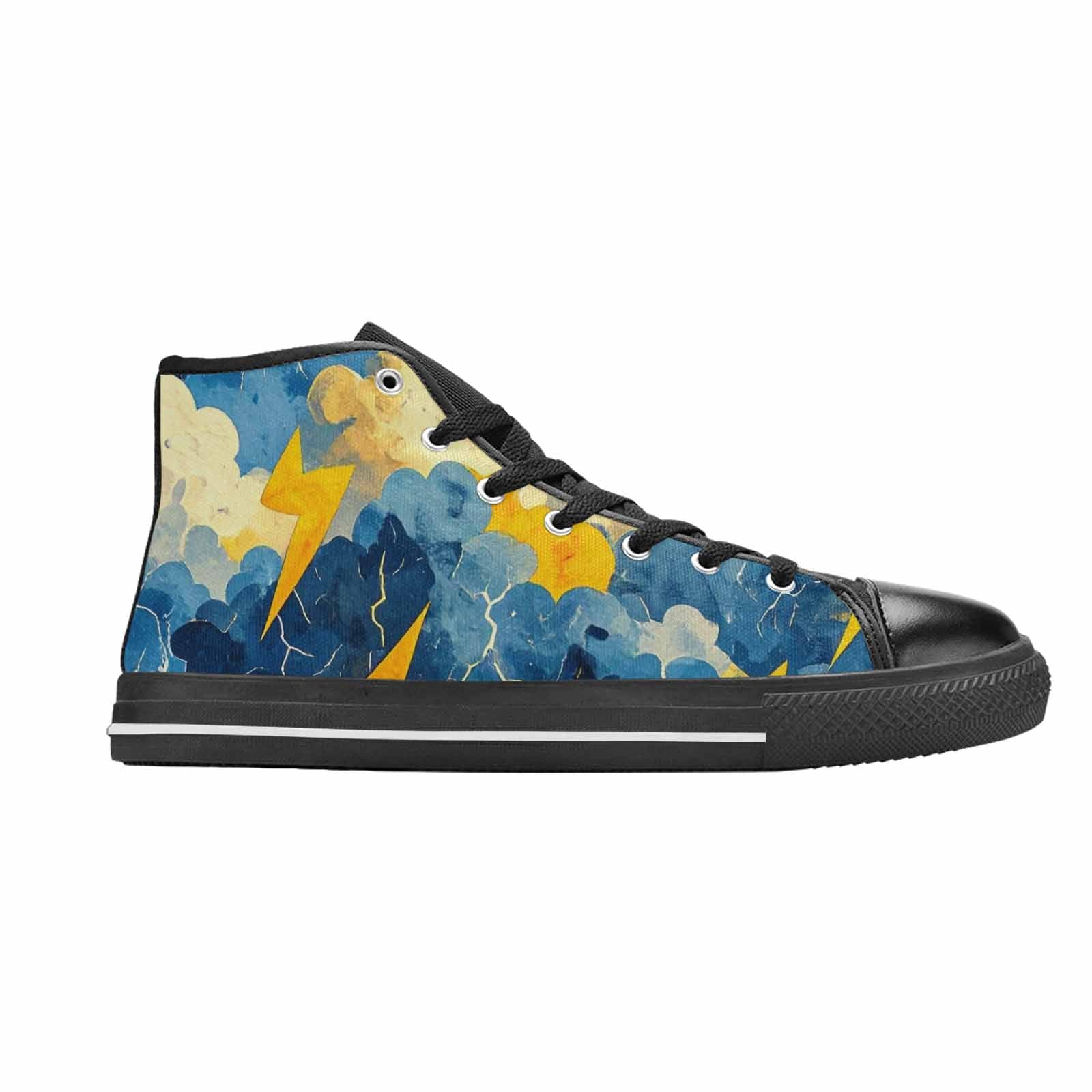 WOMEN'S Lightning Bolt High Top Canvas Surreal Custom Sneakers