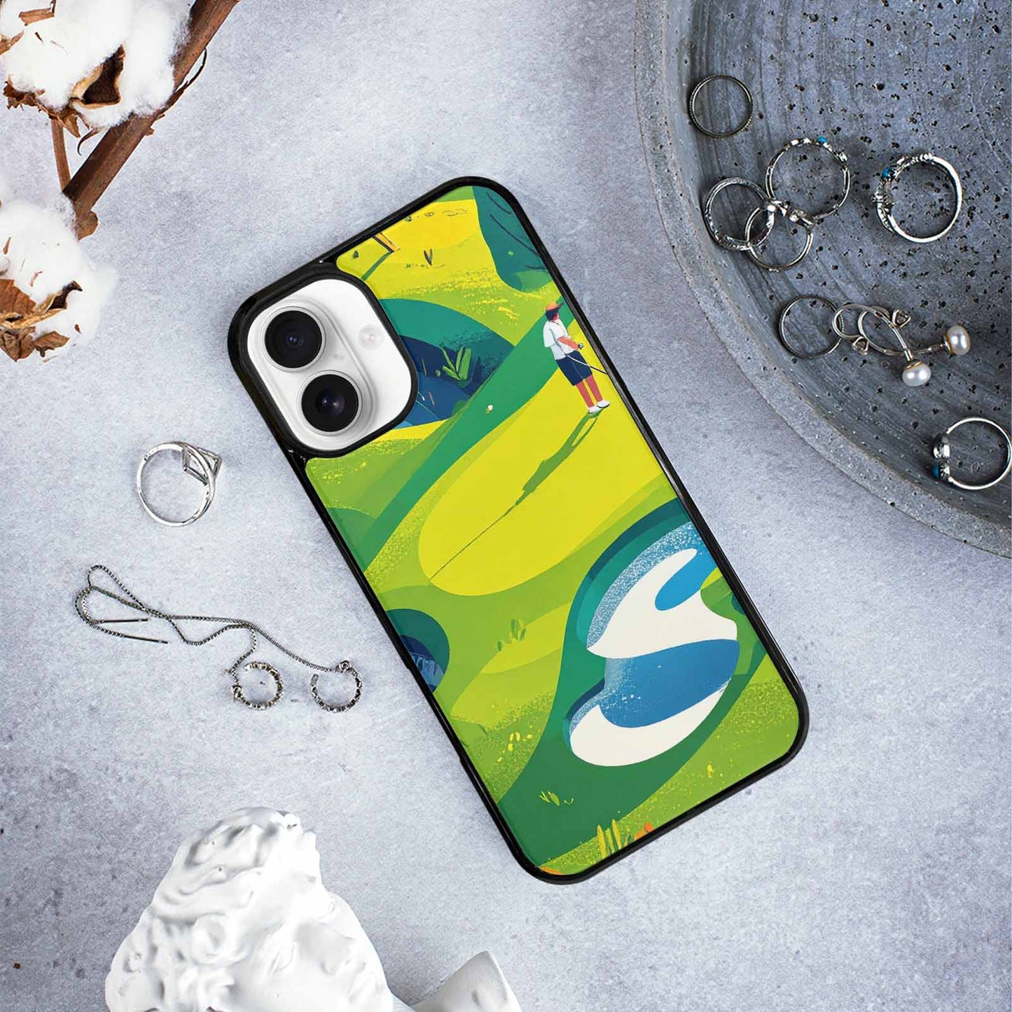 iPhone 16 Plus Case — Golf Cartoon Art Pattern, Customized Protective Case