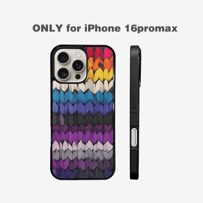 iPhone 16 Pro Max Case — Asexual Flag Color Theme Small Rainbow, Unique Phone Case Design