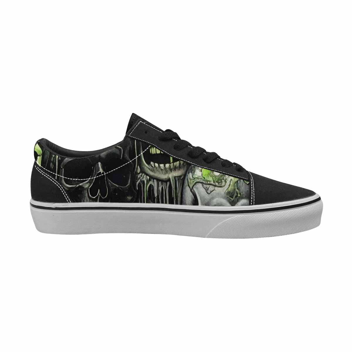 MEN'S Skulls Black & Green Ink Canvas Boutique Dreamcore Custom Kicks