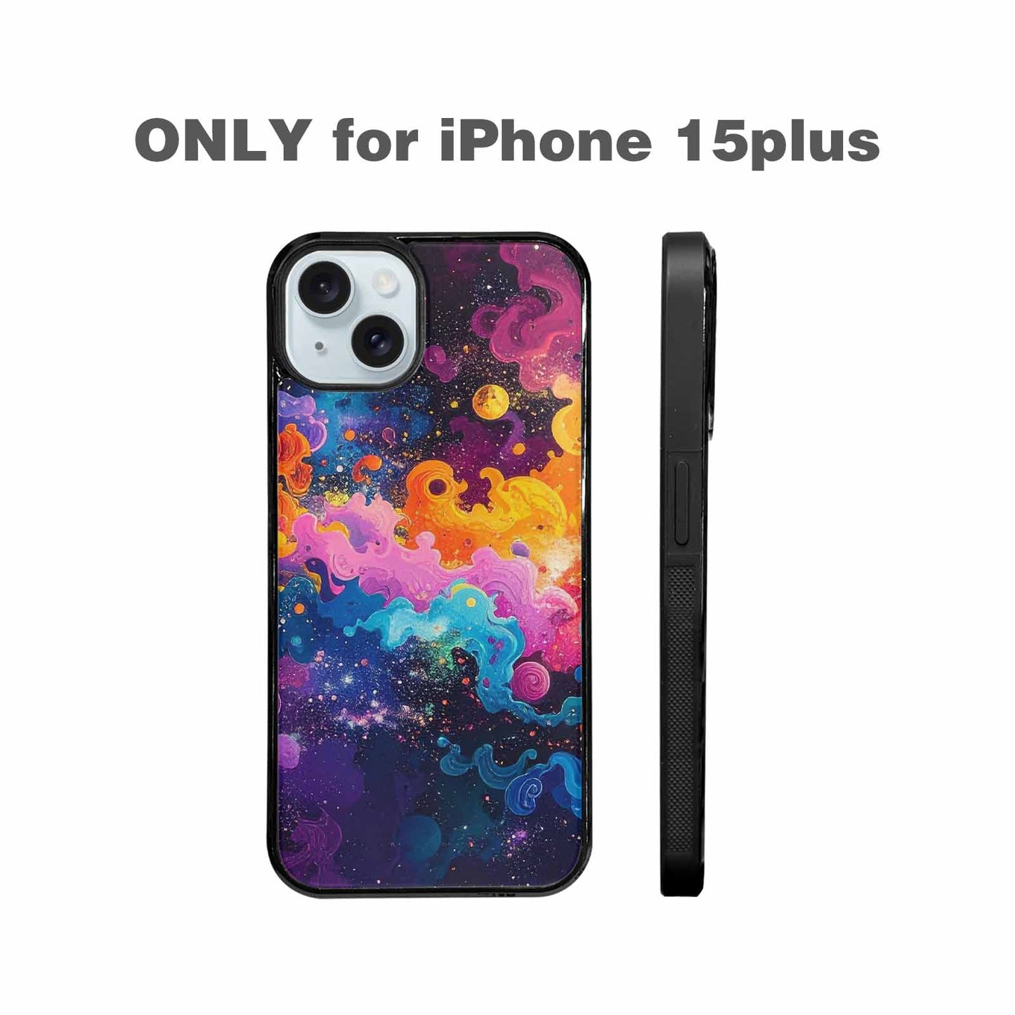 iPhone 15 Plus Case — Cosmic Creature And Object Mashup Pattern, Personalized Phone Case