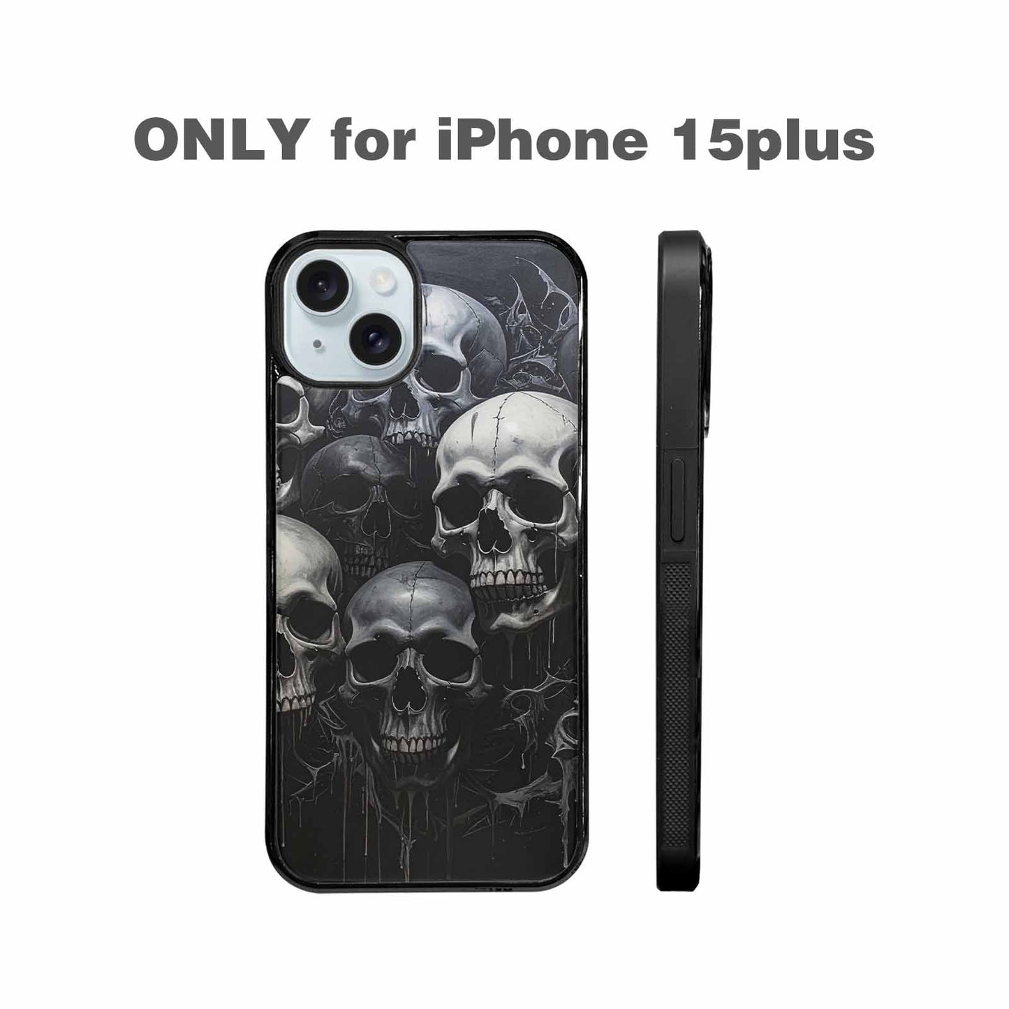 iPhone 15 Plus Case — Grey Dark Black And Grey Tones, Custom Designed Case Cover