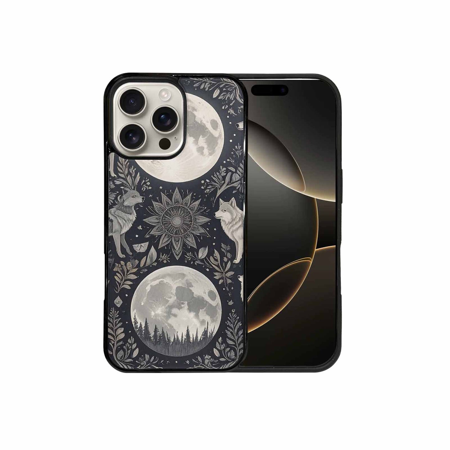iPhone 16 Pro Max Case — Wolves Everywhere Collage Overlap Small Wolf, Custom Made Phone Cover