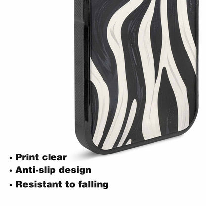 iPhone 15 Case — Modern Zebra Stripe Custom Personalized Phone, Personalized Phone Case