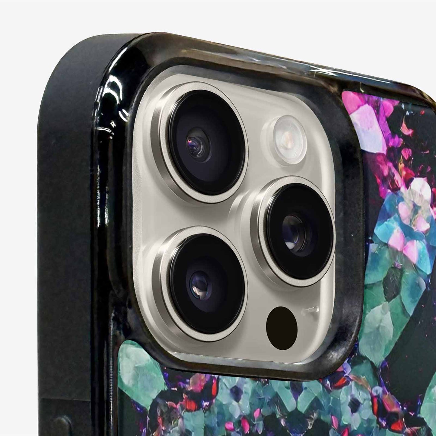 iPhone 15 Pro Max Case — Crystal Mandala Art Seamless Pattern Vibrant, Custom Printed Phone Case