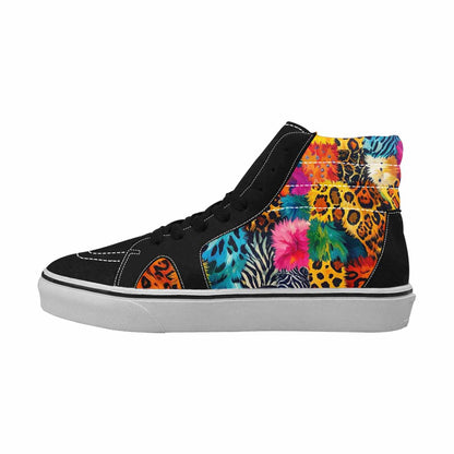 MEN'S Full Color Vibrant Animal High Top Canvas Grunge Shoes