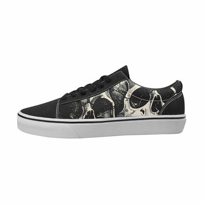 WOMEN'S Skulls Black & Green Ink Canvas One Of A Kind Y2K Custom Kicks