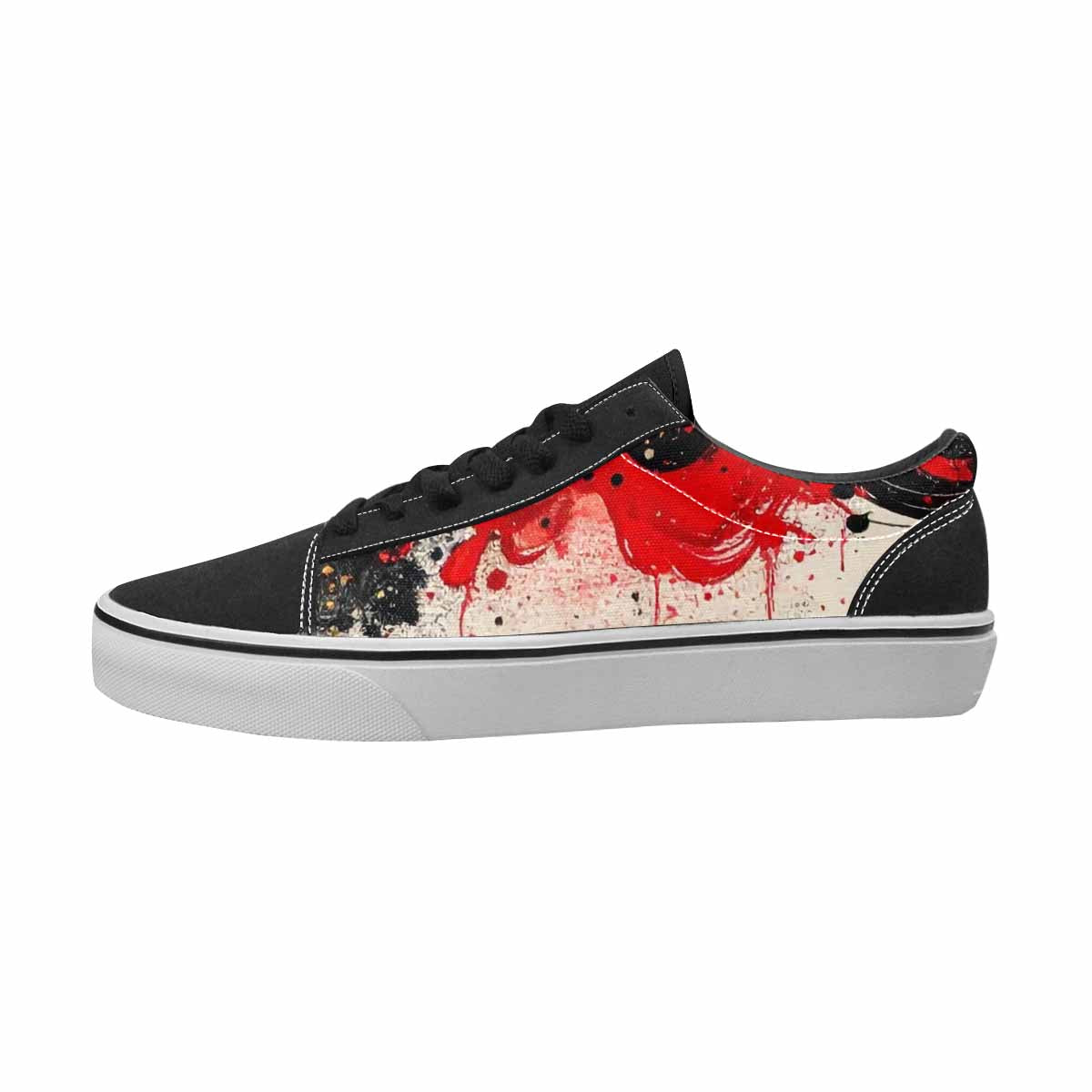 MEN'S Zodiac Black & Red Ink Canvas Custom Design Surreal Customized Sneakers