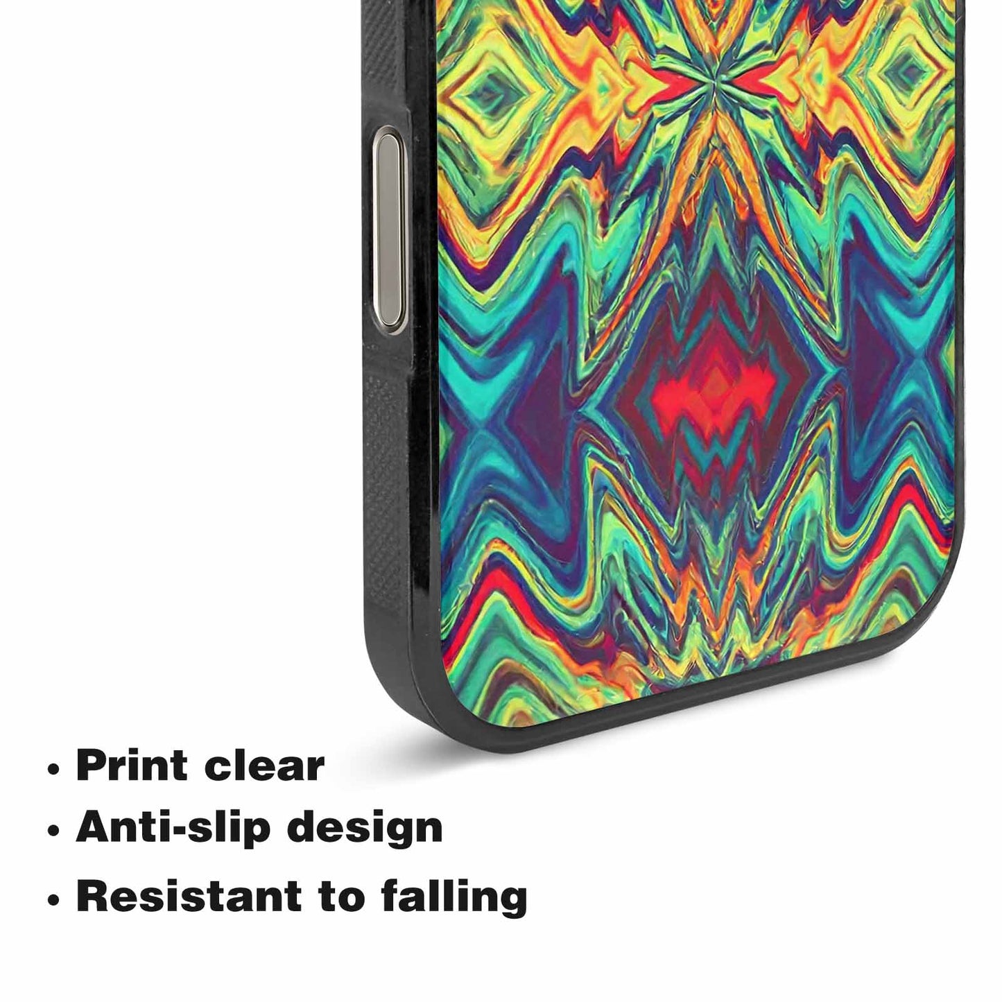iPhone 16 Pro Case — Holographic Tribal Blaze, Custom Art Phone Cover