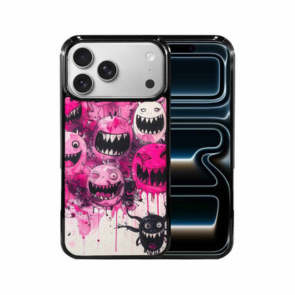 iPhone 17 Pro Max Case — Black &amp; Pink Ink Cartoon Cute, Customized Protective Case