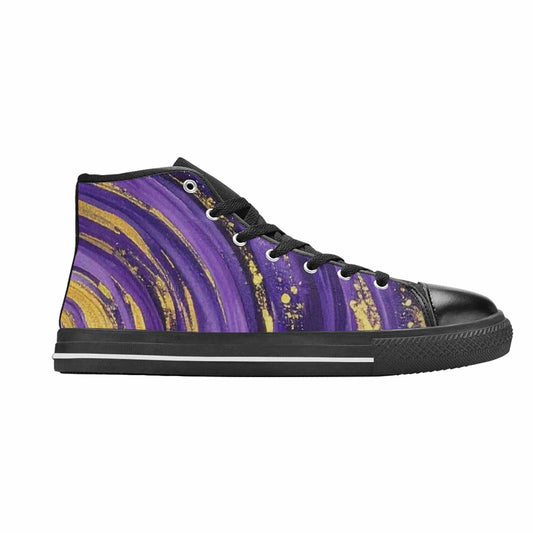 MEN'S Starry Night Nebula Brushstroke High Top Canvas Neon Fantasy Sneakers