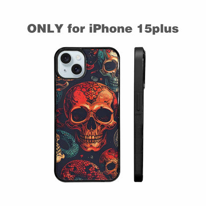 iPhone 15 Plus Case — Snake Skulls Print Custom, Custom Print Case Cover
