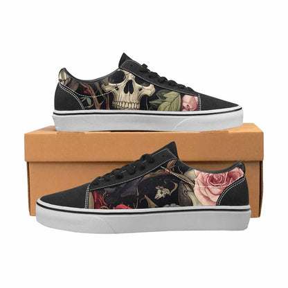 MEN'S Skulls - Roses Canvas Lace-Up Cottagecore Sneakers