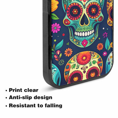 iPhone 15 Case — Rainbow Sugar Skull Weave, Personalized Phone Case