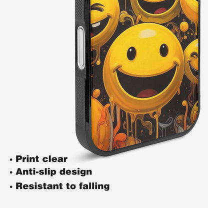iPhone 16 Plus Case — Melting Moon Smiley Red Splatt, Personalized Phone Case