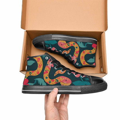 WOMEN'S Floral Snake Print High Top Canvas Aesthetic Sneakers