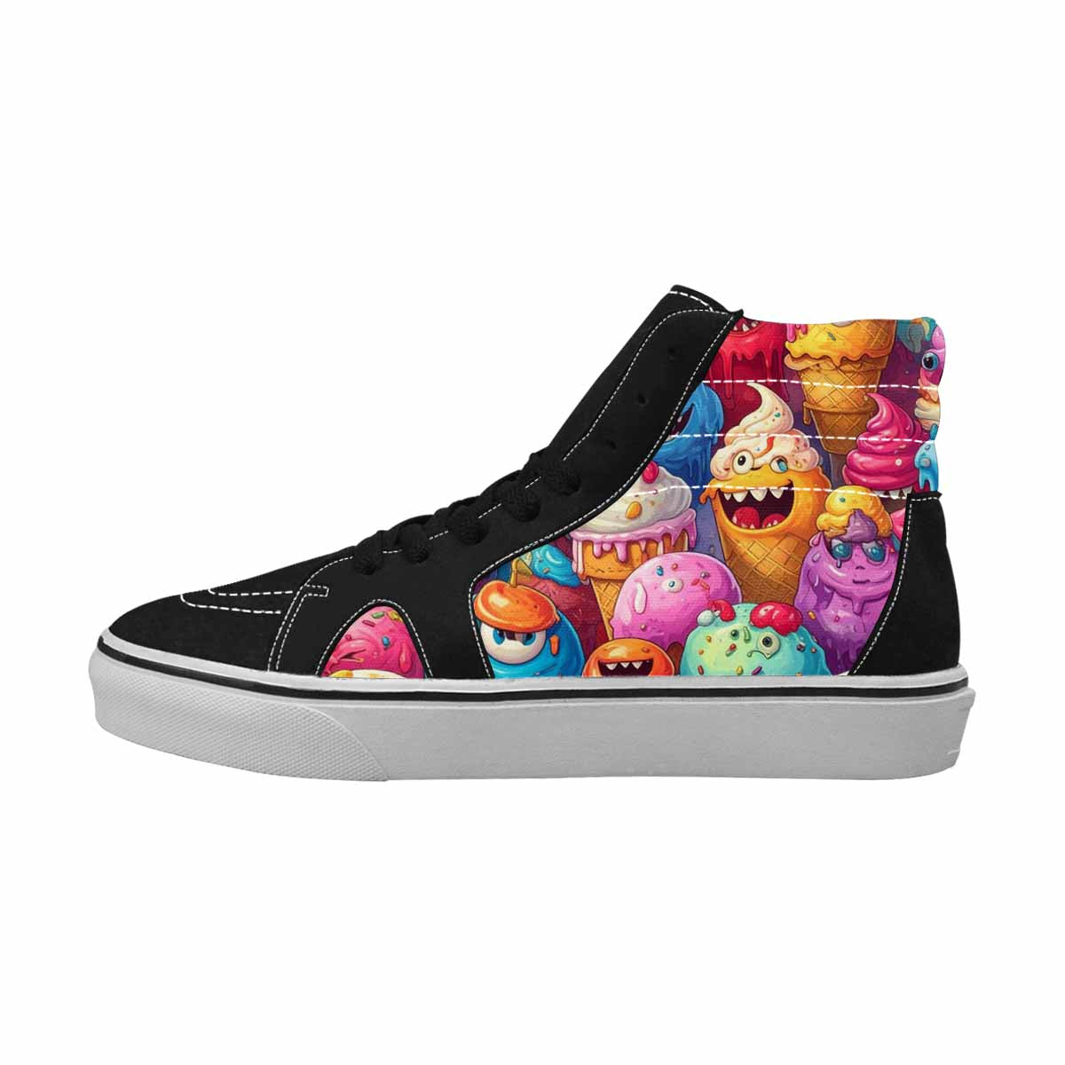 MEN'S Melting Ice Cream Monster High Top Canvas Grunge Shoes