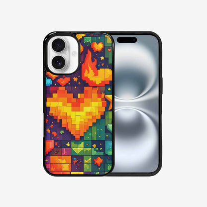 iPhone 16 Case — Pixel Art 8 Bit Burst Pattern, Custom Phone Case