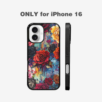 iPhone 16 Case — Gothic Rose Gothic Roses Pattern Hundreds, Personalized Phone Case