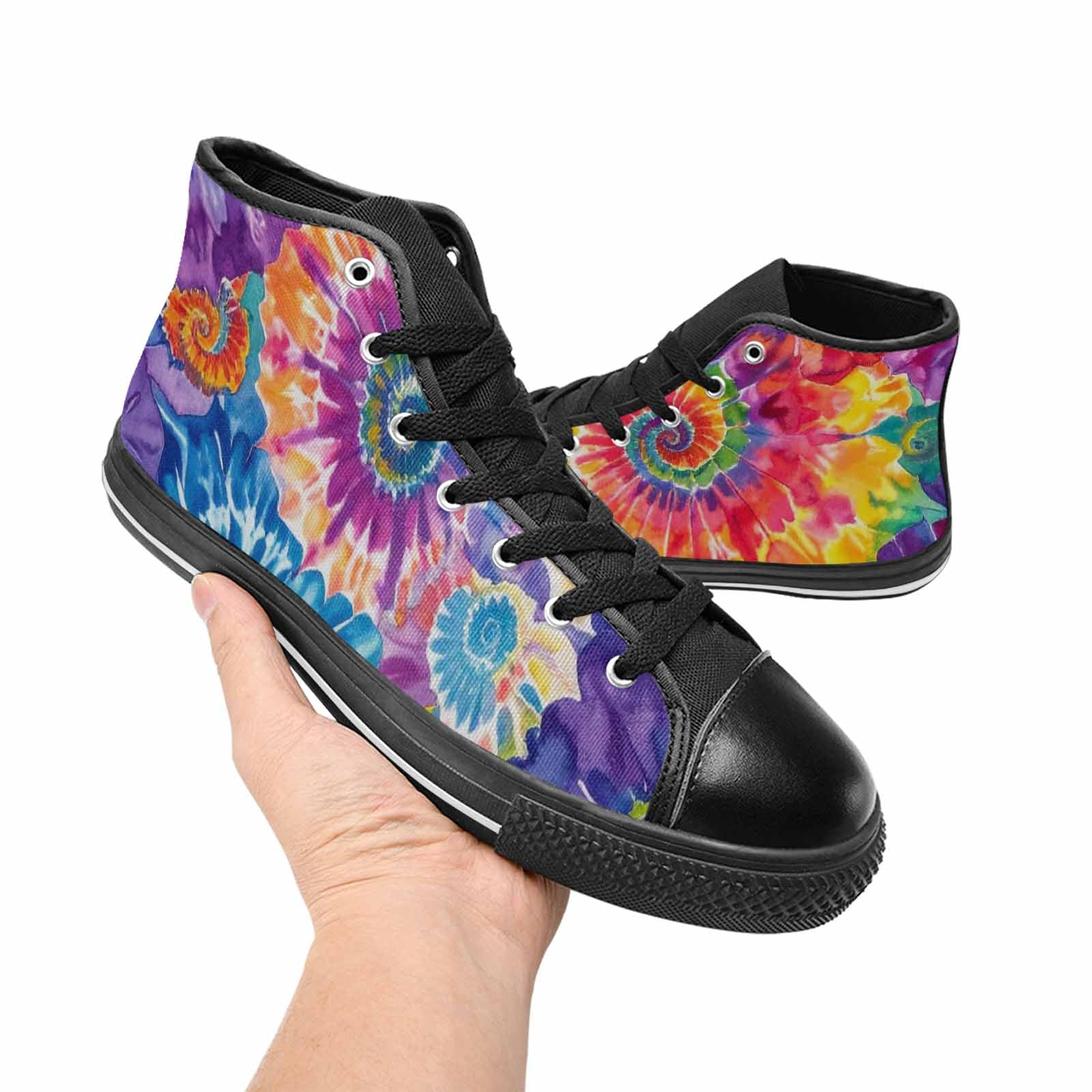 MEN'S Tie Dye Swirl High Top Canvas Y2K Shoes