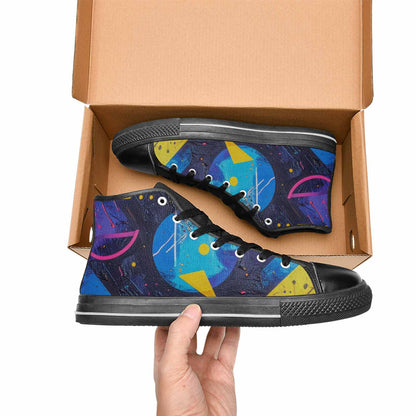 MEN'S Memphis Squiggles Triangles Dots High Top Canvas Dreamcore Shoes