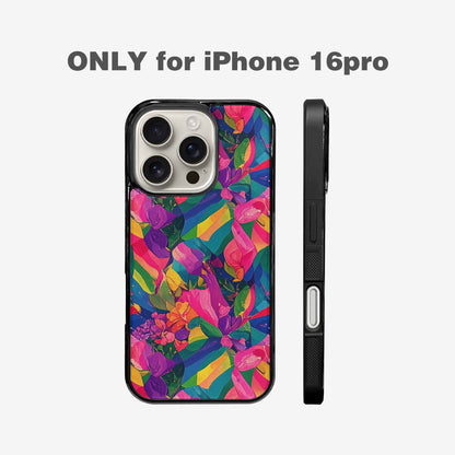iPhone 16 Pro Case — Polysexual Flag Color Theme Small Rainbow, Unique Phone Case Design