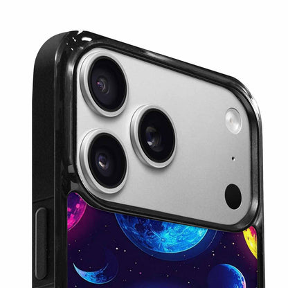 iPhone 17 Pro Case — Neon Winter Moon Seamless Cartoon Cute, Custom Printed Phone Case