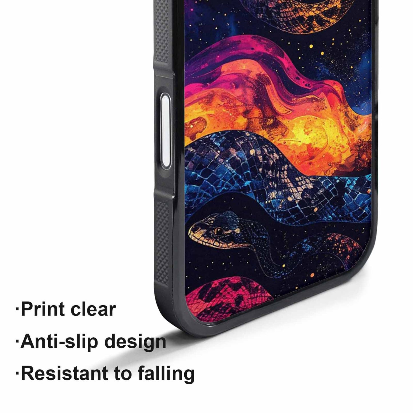 iPhone 17 Pro Case — Snake Print Galaxy Seamless Pattern Animal, Custom Printed Phone Case
