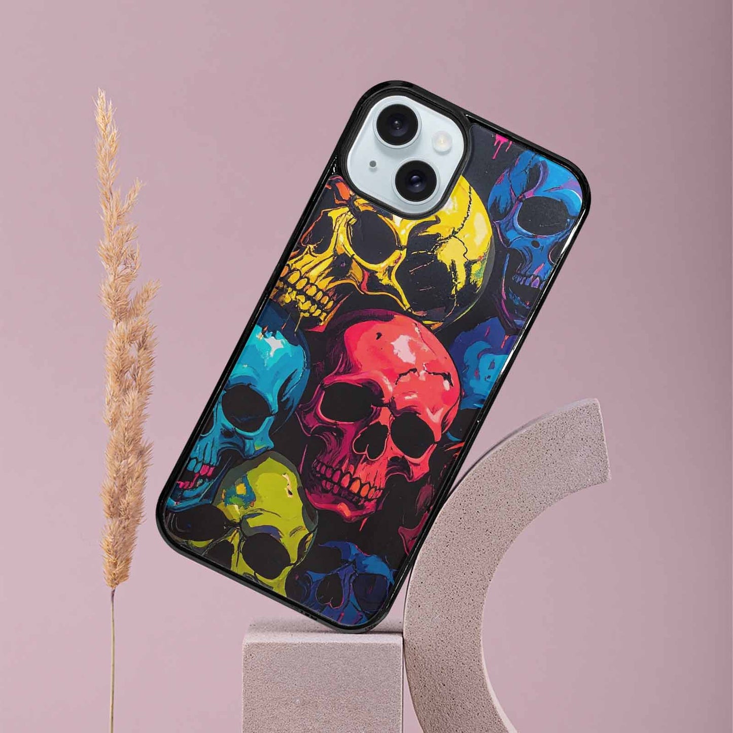 iPhone 15 Plus Case — 1000s Of Skulls Digital Camo Drip, Personalized Phone Case