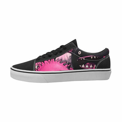 WOMEN'S Monsters Black & Pink Ink Canvas Custom Fashion Vibrant Chaos Sneakers