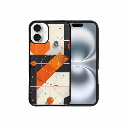 iPhone 16 Plus Case — Basketball Pattern Court Lines And Balls, Original Design Phone Case
