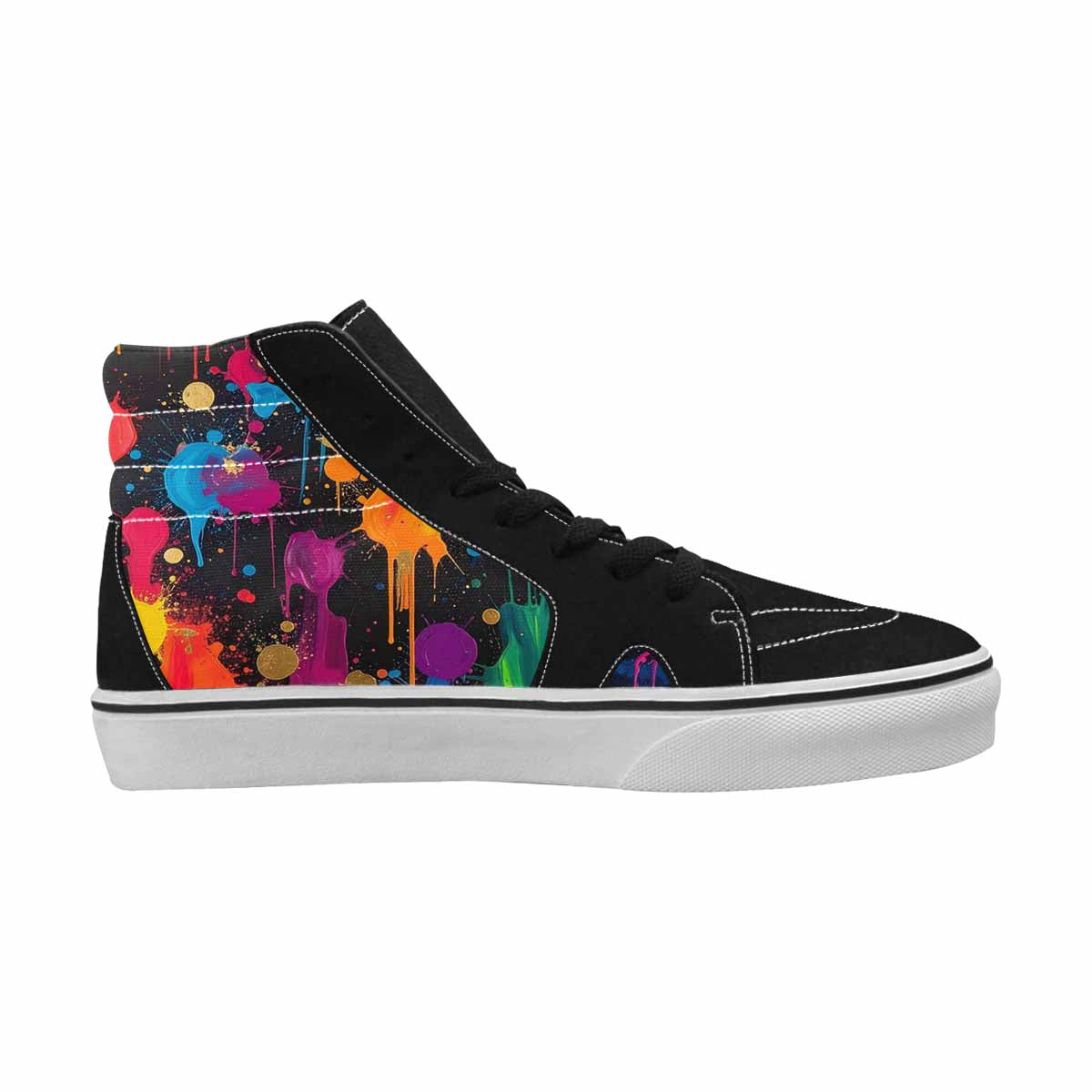 MEN'S Paint Splatter High Top Canvas Dark Academia Custom Shoes