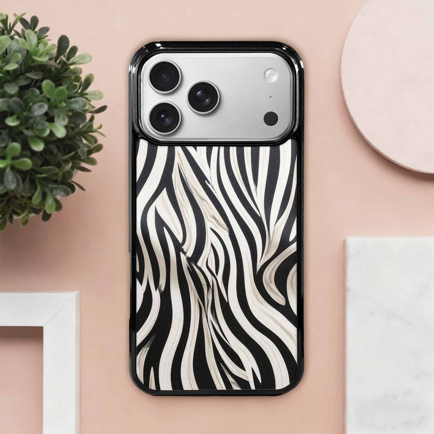 iPhone 17 Pro Max Case — Modern Zebra Stripe Animal Print, Original Design Phone Case