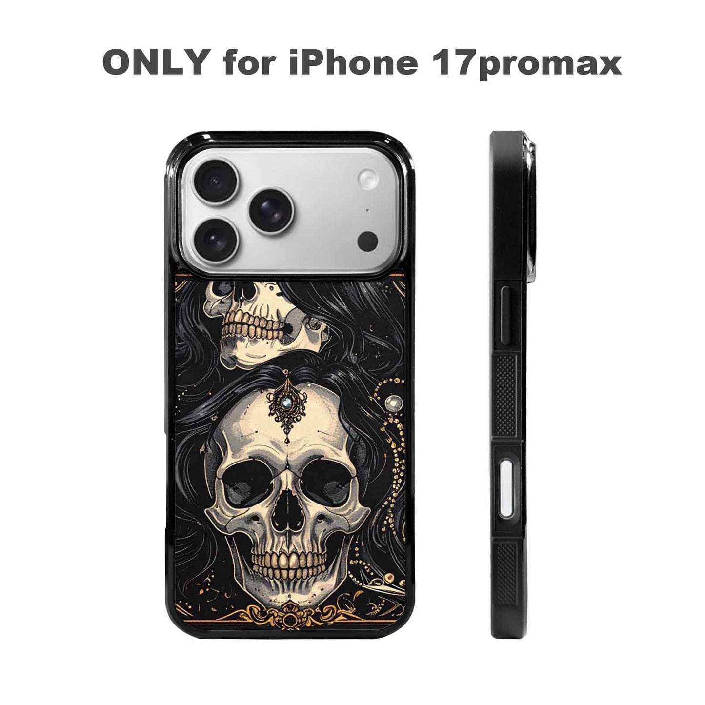 iPhone 17 Pro Max Case — Skull Dark Art Gothic Print Gothic, Custom Designed Case Cover