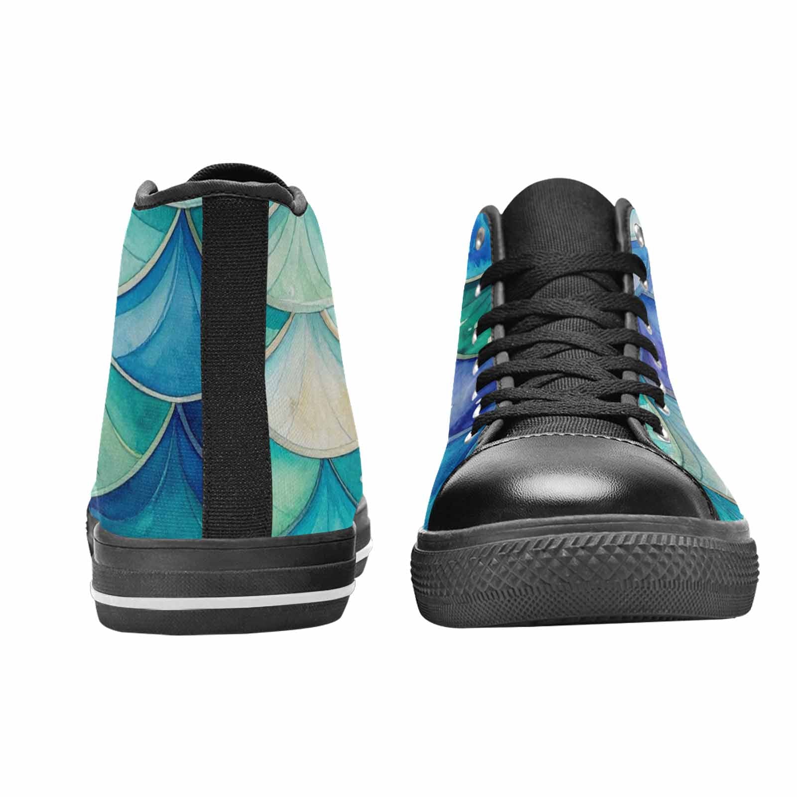 MEN'S Mermaid Scale High Top Canvas Aesthetic Sneakers