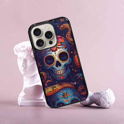 iPhone 16 Pro Case — Snake Skulls Print Custom, Unique Phone Case Design