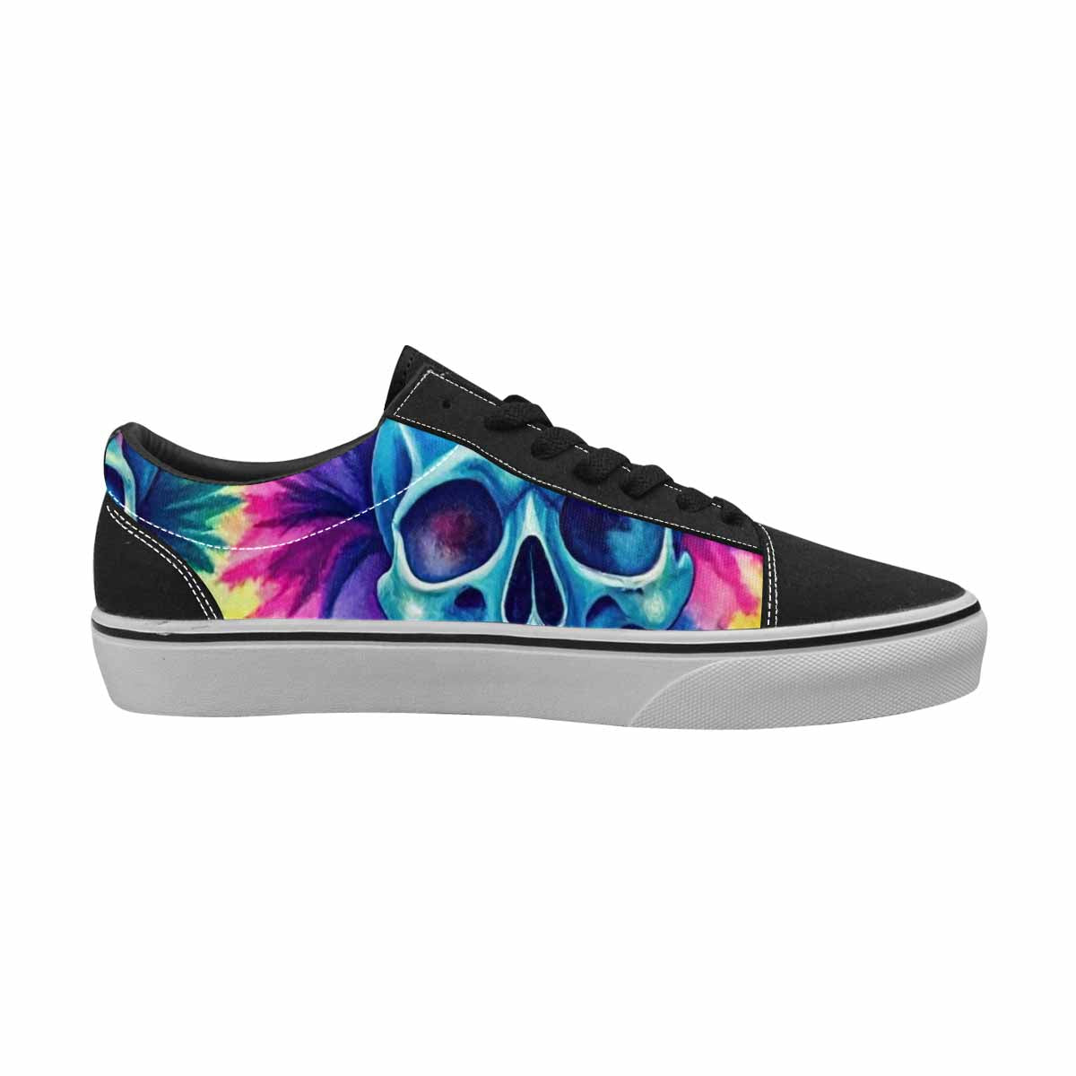 MEN'S Tie Dye Skulls Print Canvas Lace-Up Cottagecore Custom Sneakers