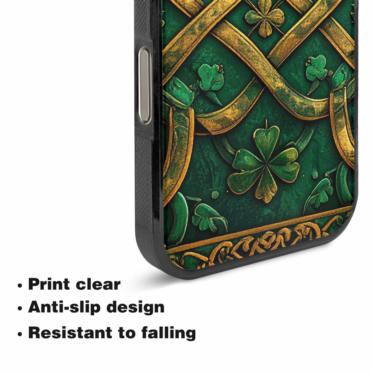 iPhone 16 Pro Max Case — Irish Celtic Knot Pattern Shamrocks Seamless, Custom Art Phone Cover